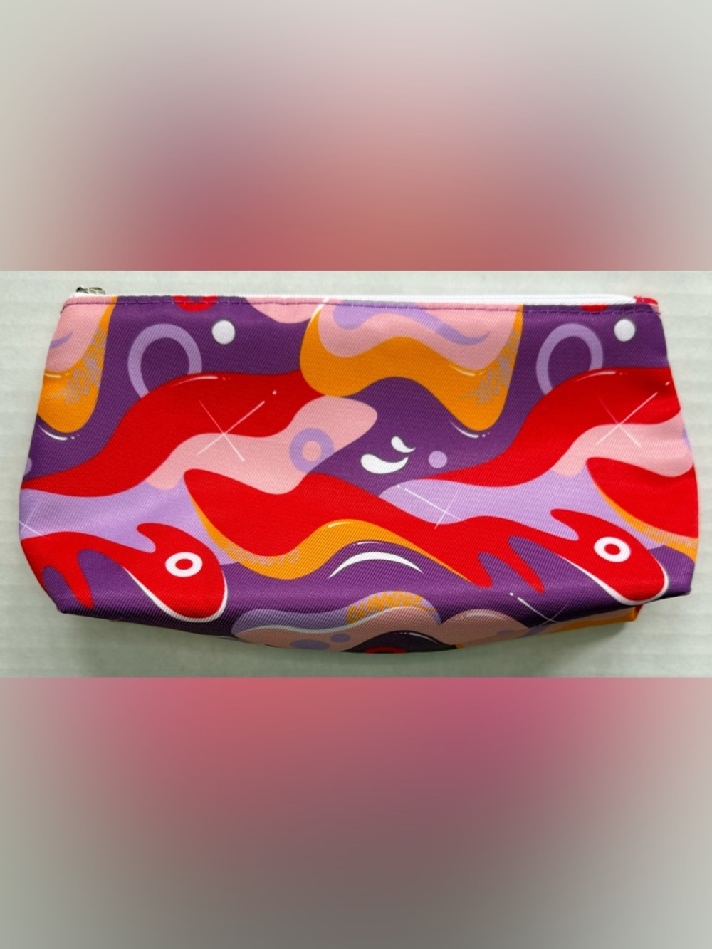 Clinique Abstract Lips Pop-Art Print Cosmetic Makeup Pouch